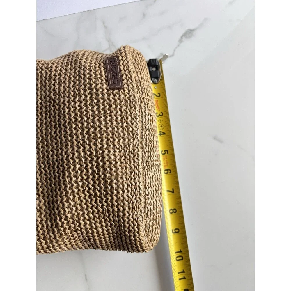 Vintage Cherokee Woven Straw Crossbody Bag Top Handle Purse Tan Brown 90s Y2K